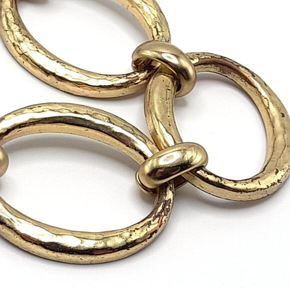 Chico's Hammered Gold Tone Looped Necklace, 23 Inches - Picture 9 of 10